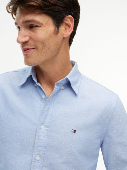 Tommy Hilfiger Oxford Dobby Regular Fit Shirt - Shirt Blue MW0MW45320_0GY_alternate3_ay