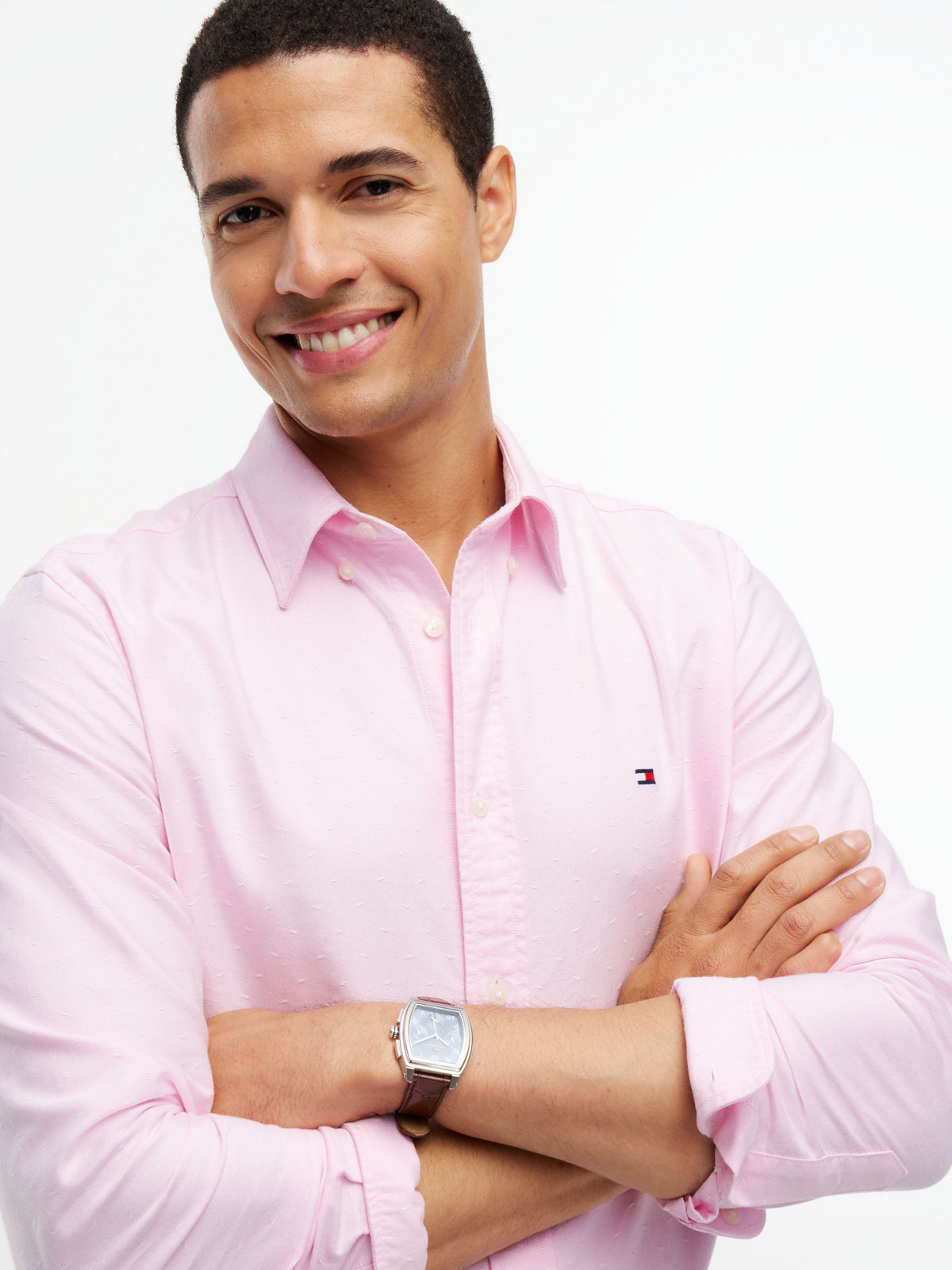 Tommy Hilfiger Oxford Dobby Regular Fit Shirt - Rose Petal MW0MW45320_0JV_alternate3_ay