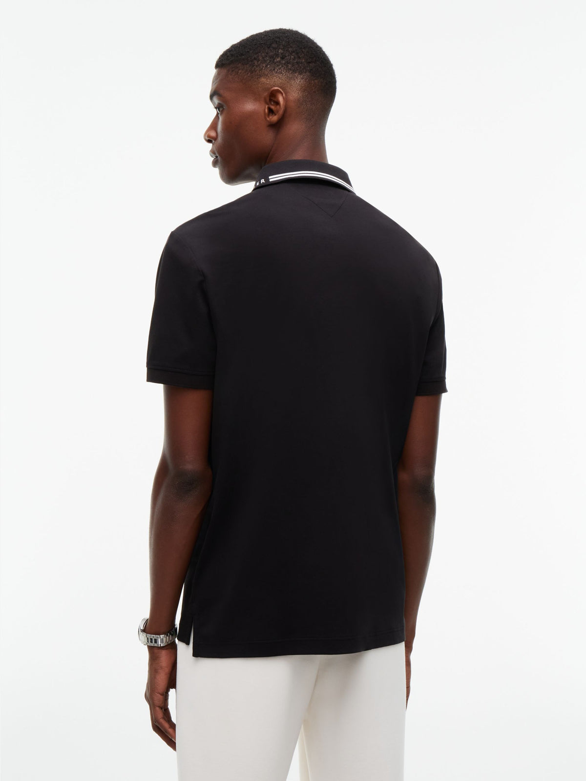 Tommy Hilfiger Liquid Cotton Collar Logo Polo - Black MW0MW45370_BDS_alternate4_ay