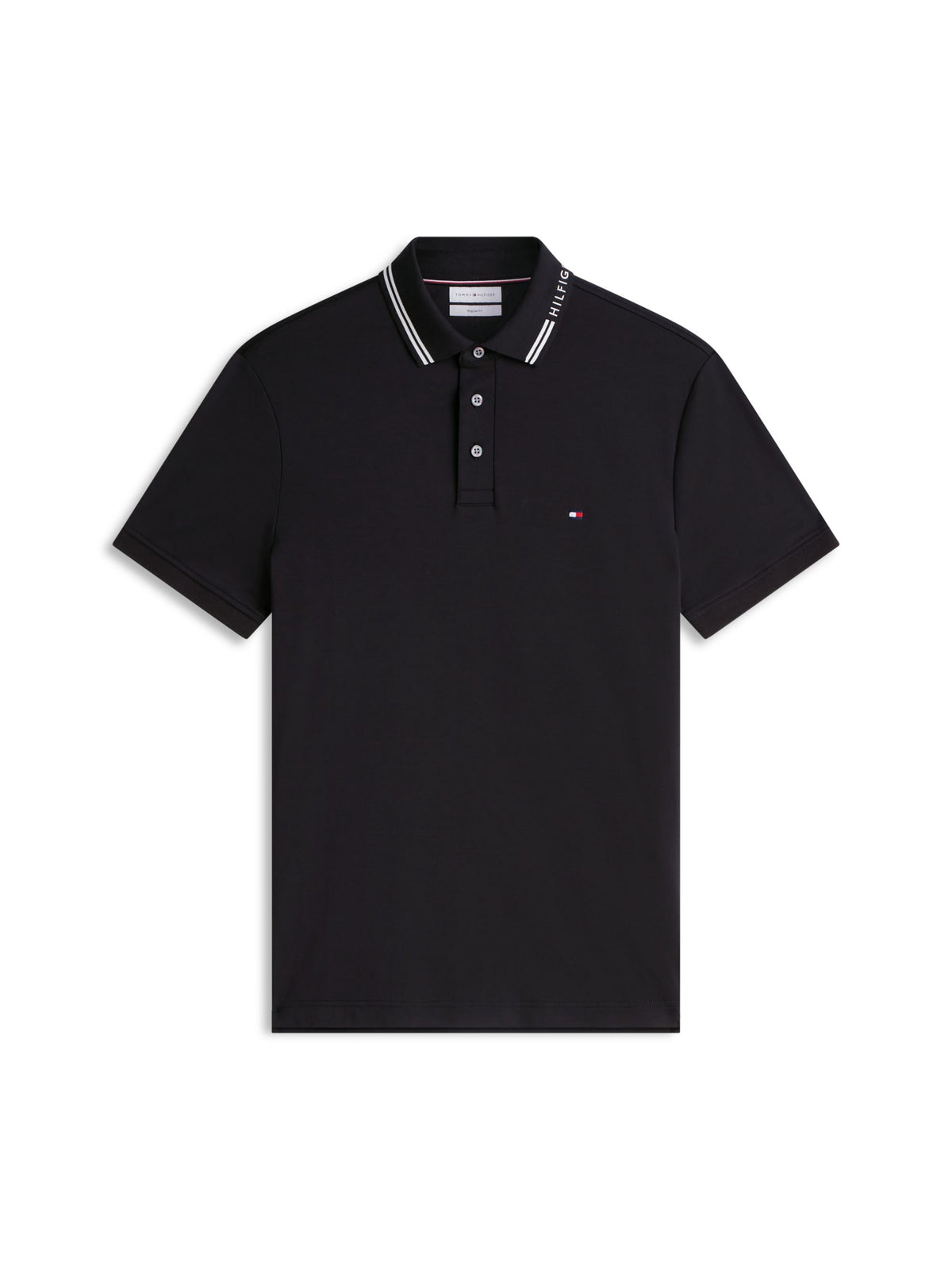 Tommy Hilfiger Liquid Cotton Collar Logo Polo - Black MW0MW45370_BDS_main_ay