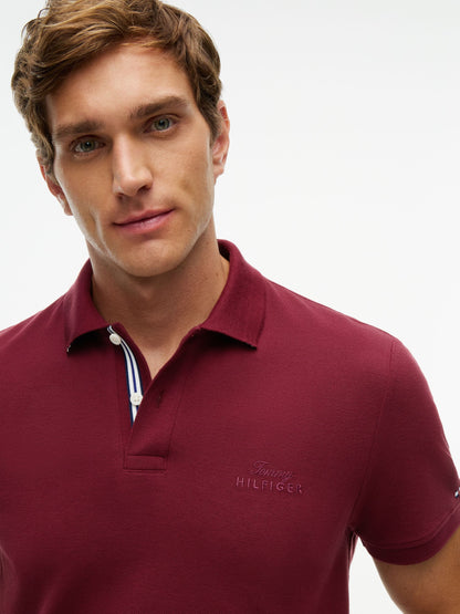 Tommy Hilfiger Graphic Pique Polo - Burgundy MW0MW45427_VLP_alternate3_ay