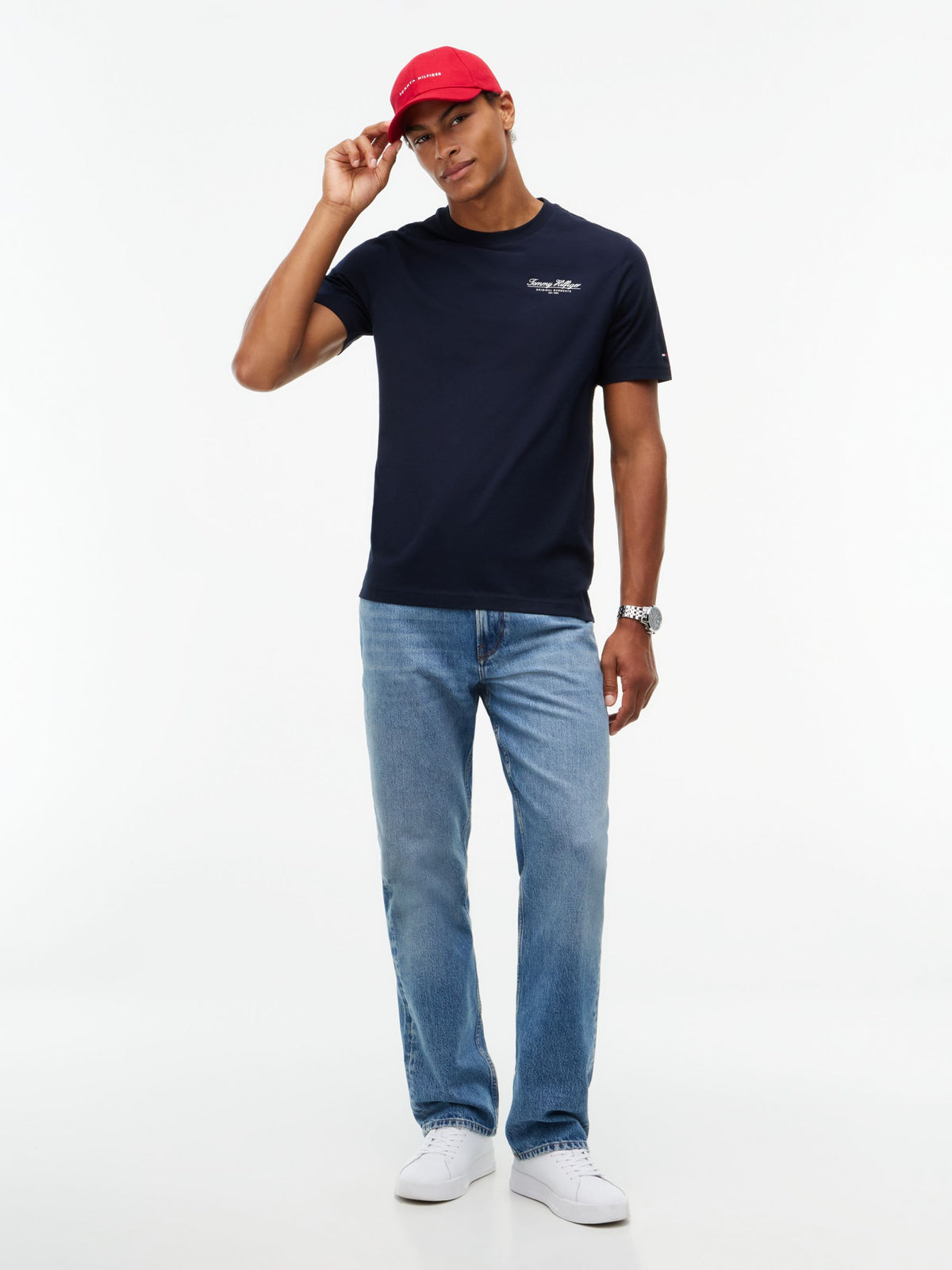 Tommy Hilfiger Brand Love Small Script T-Shirt - Navy MW0MW45442_DW5_alternate2_ay