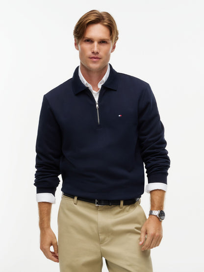 Tommy Hilfiger Essential Terry Zip Rugby - Navy MW0MW45469_DW5_alternate1_ay