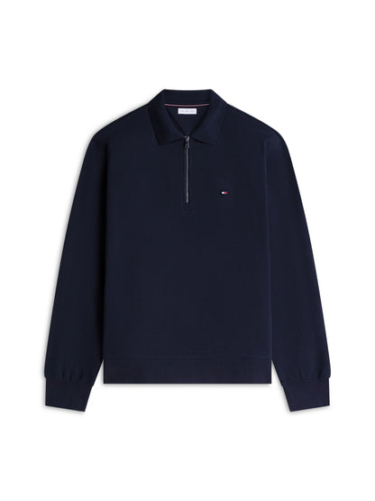 Tommy Hilfiger Essential Terry Zip Rugby - Navy MW0MW45469_DW5_main_ay