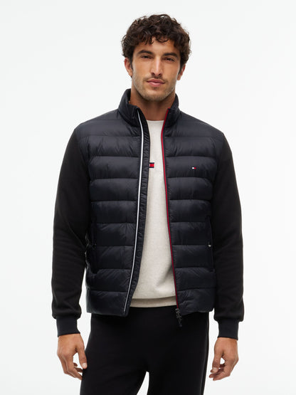 Tommy Hilfiger Mixed Texture Zip-Thru Sweatshirt - Black MW0MW45473_BDS_alternate1_ay