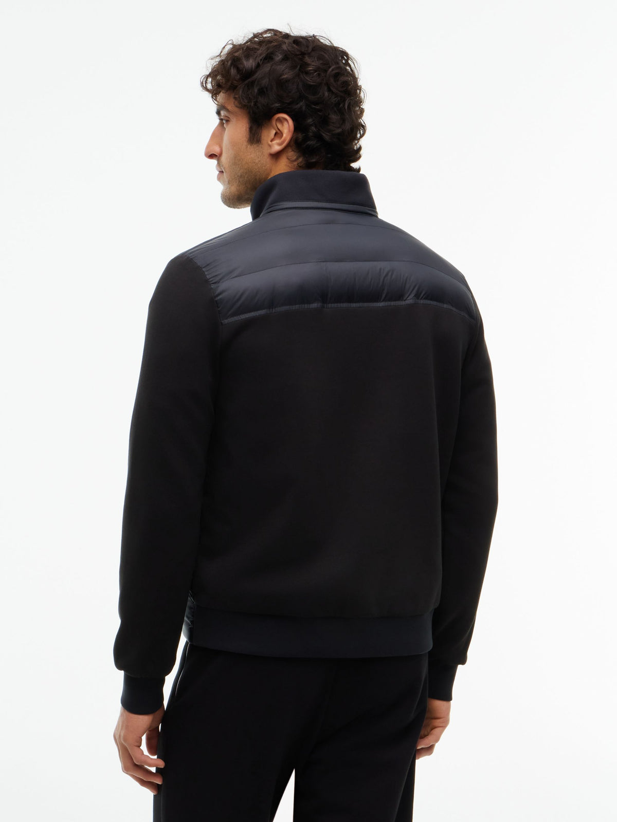 Tommy Hilfiger Mixed Texture Zip-Thru Sweatshirt - Black MW0MW45473_BDS_alternate4_ay