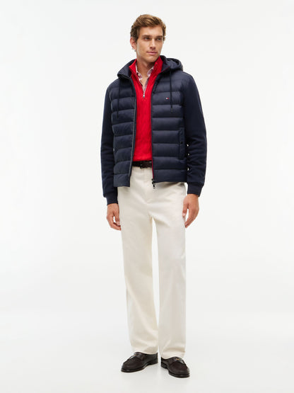 Tommy Hilfiger Essential RWB Mixed Media Hooded Jacket - Navy MW0MW45488_DW5_alternate2_ay