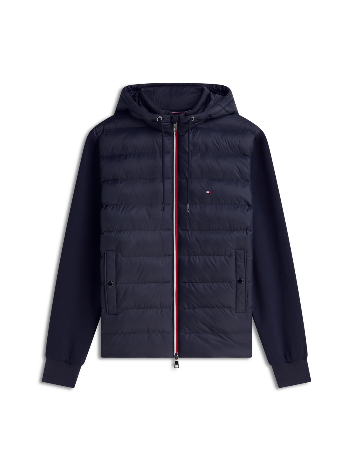 Tommy Hilfiger Essential RWB Mixed Media Hooded Jacket - Navy MW0MW45488_DW5_main_ay