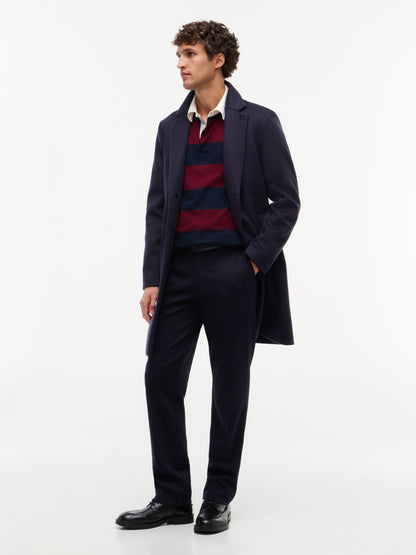 Tommy Hilfiger Rugby Stripe Jersey Sweatshirt - Burgundy / Carbon Navy MW0MW45692_VLP_alternate2_ay