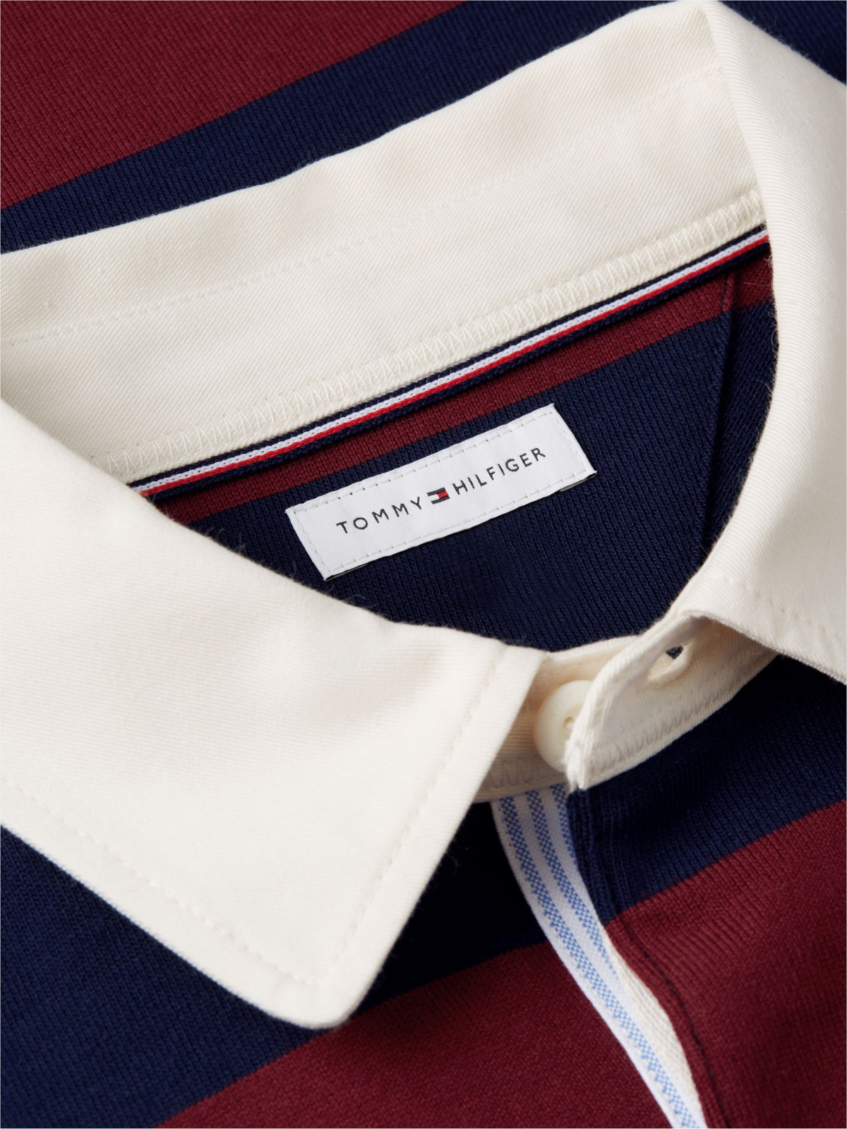 Tommy Hilfiger Rugby Stripe Jersey Sweatshirt - Burgundy / Carbon Navy MW0MW45692_VLP_alternate6_ay