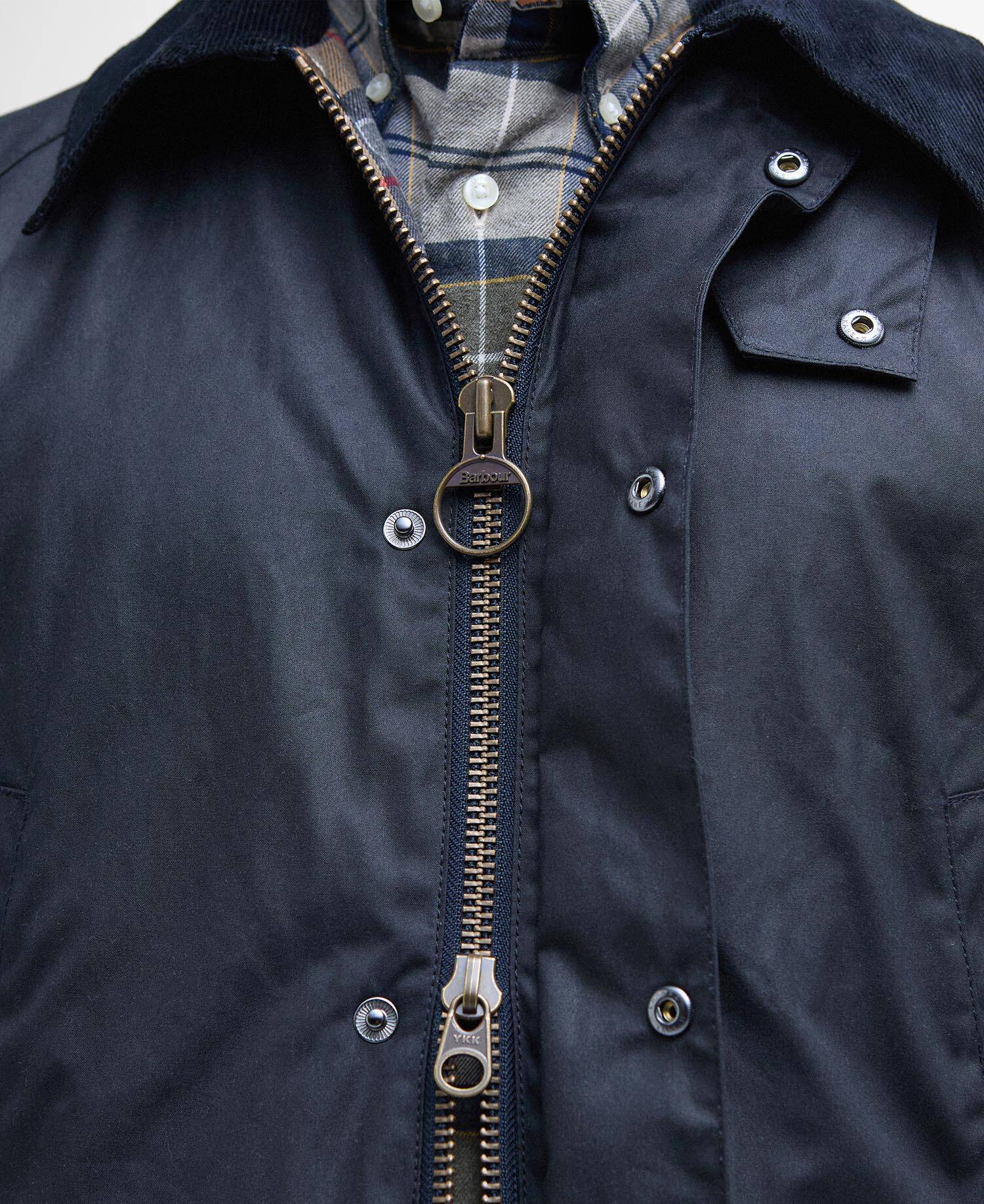 Barbour Ashby Waxed Jacket - Classic Navy MWX0339NY92_05detailc