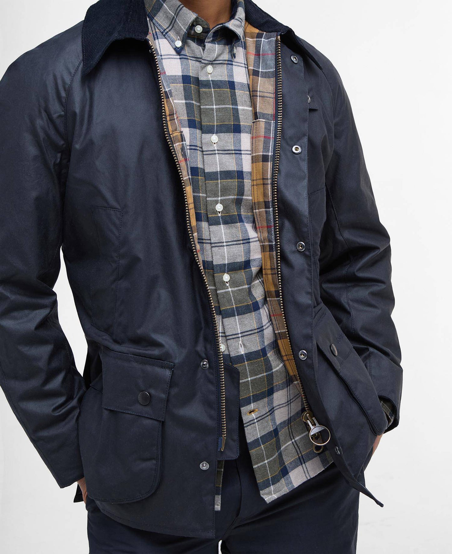 Barbour Ashby Waxed Jacket - Classic Navy MWX0339NY92_05detaild