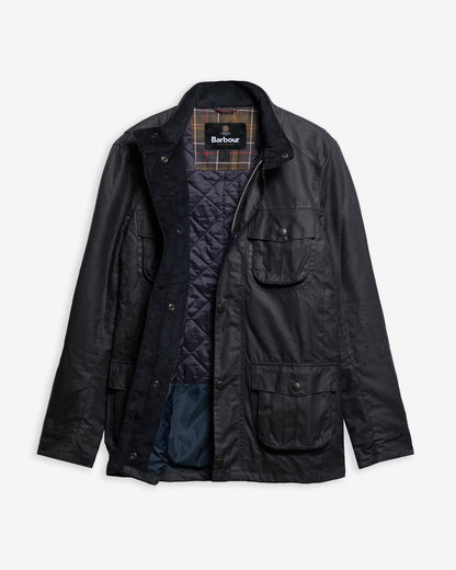 Barbour Corbridge Waxed Jacket Navy - detail
