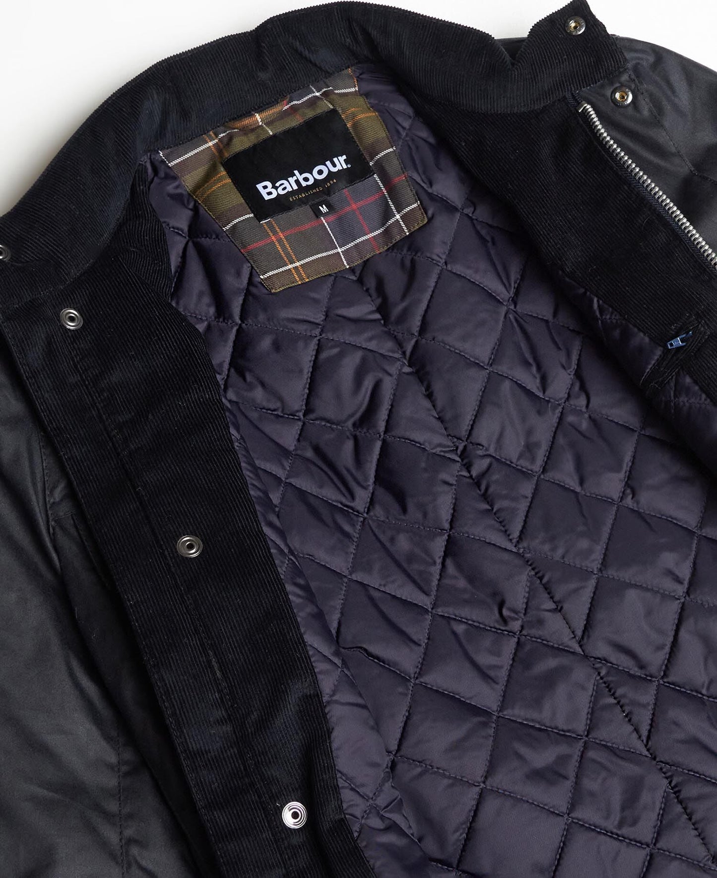 Barbour Corbridge Waxed Jacket Navy - detail