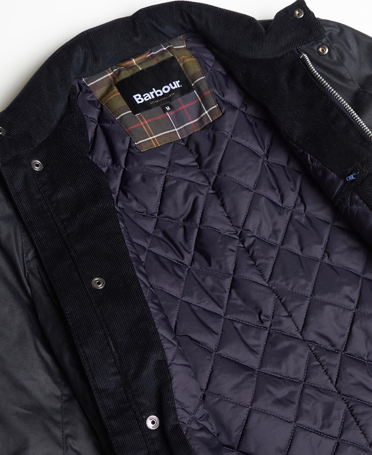 Barbour Corbridge Waxed Jacket Navy - detail
