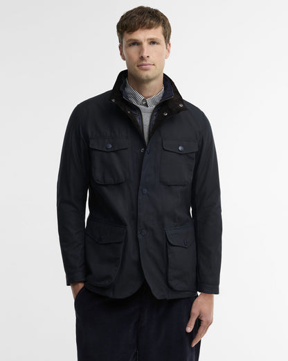 Barbour Ogston Waxed Jacket Navy - front