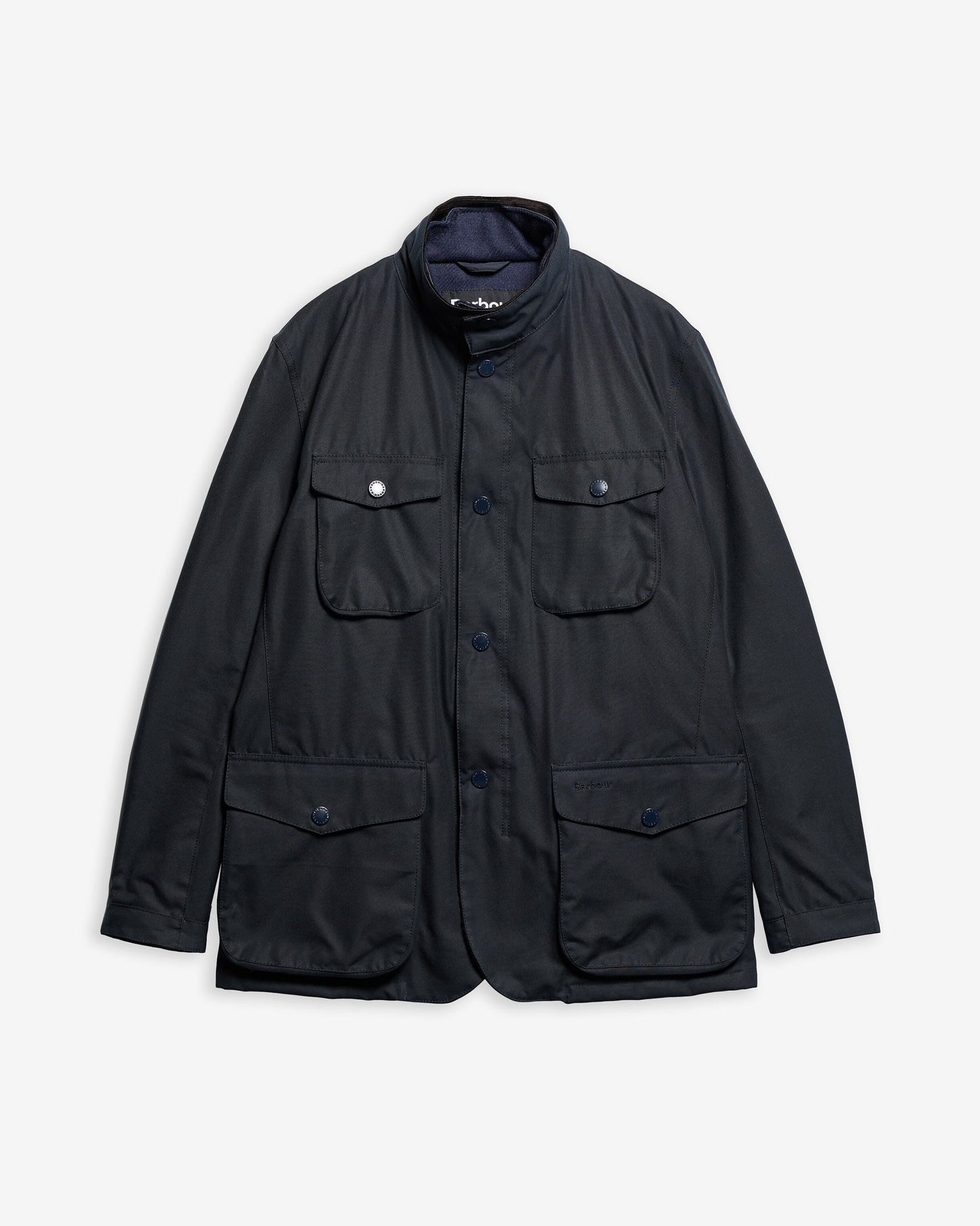 Barbour Ogston Waxed Jacket Navy - flat