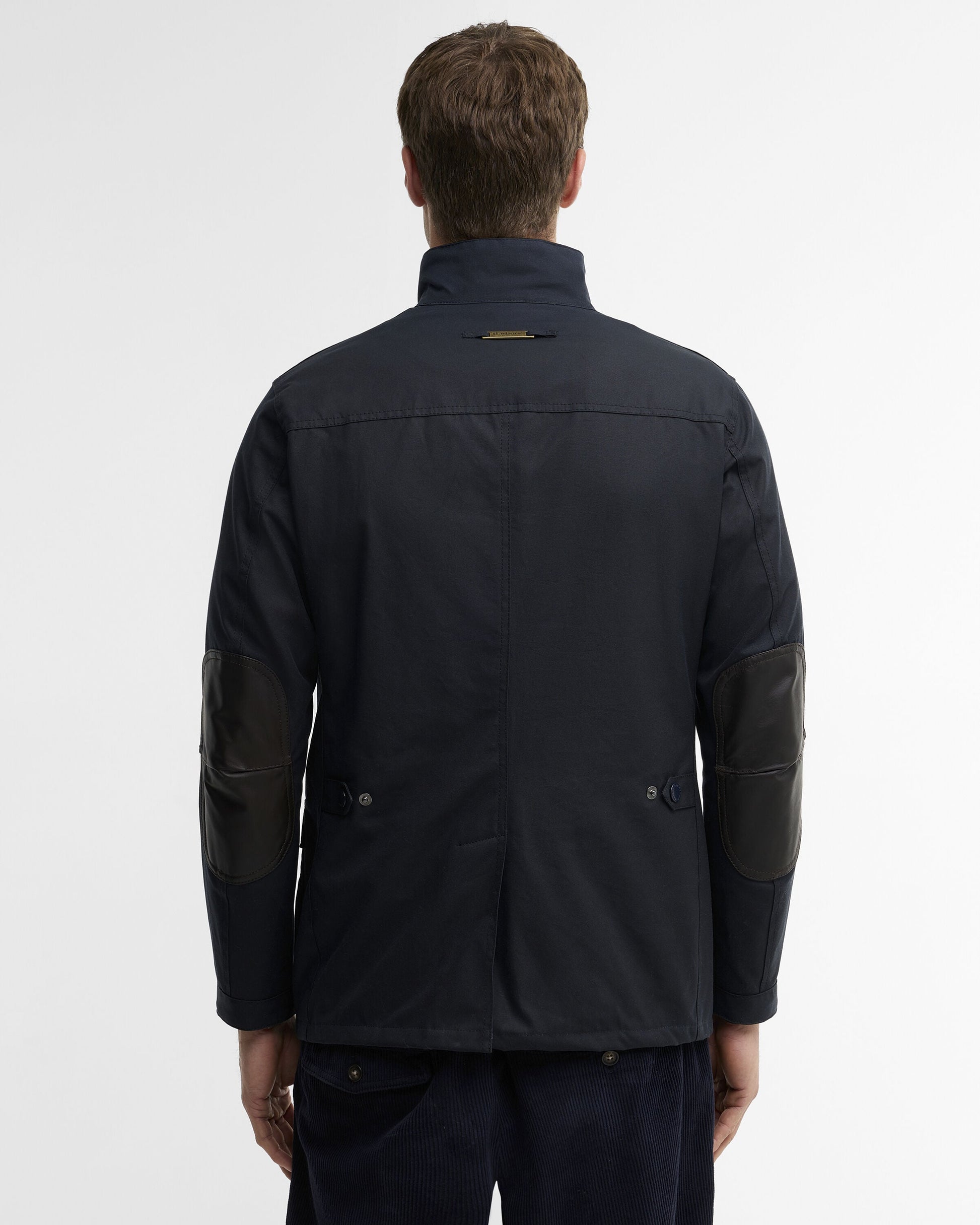 Barbour Ogston Waxed Jacket Navy - back