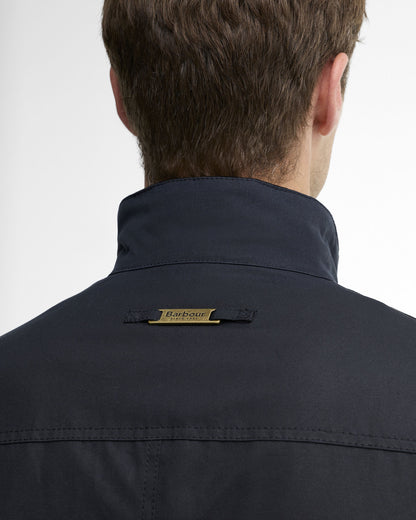 Barbour Ogston Waxed Jacket Navy - detail