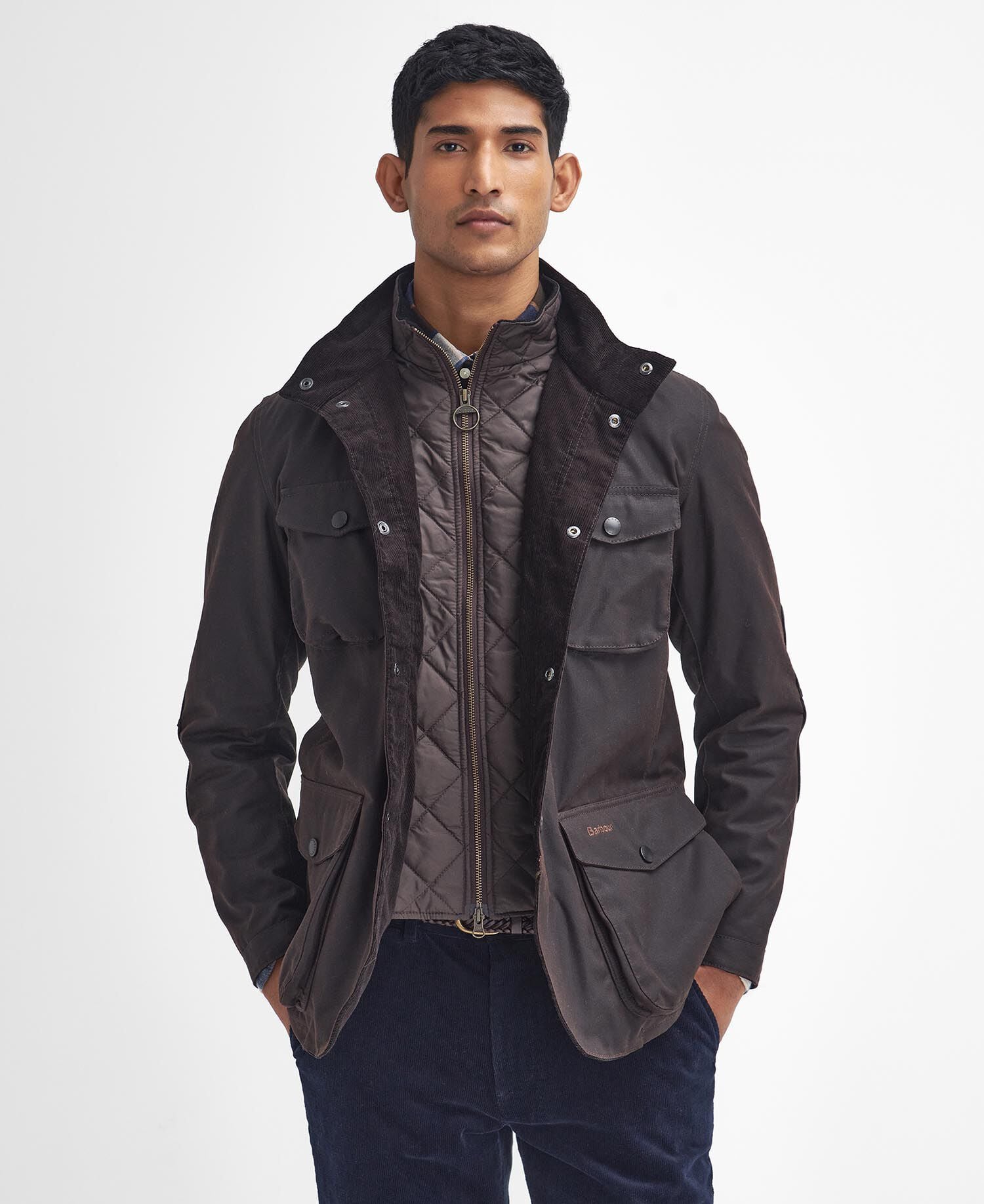 Barbour Ogston Waxed Jacket Rustic - front
