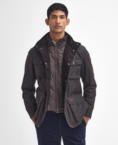 Barbour Ogston Waxed Jacket Rustic - front