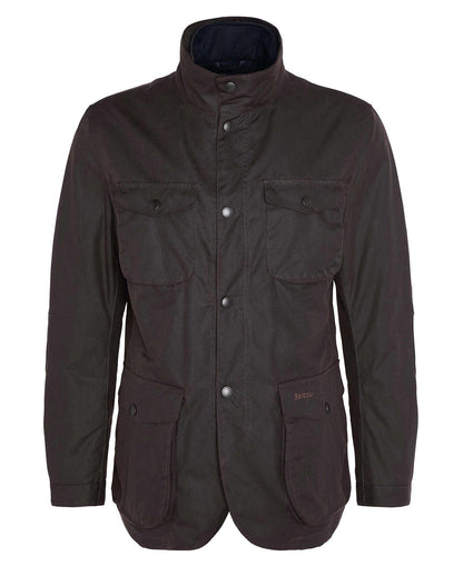 Barbour Ogston Waxed Jacket Rustic - flat