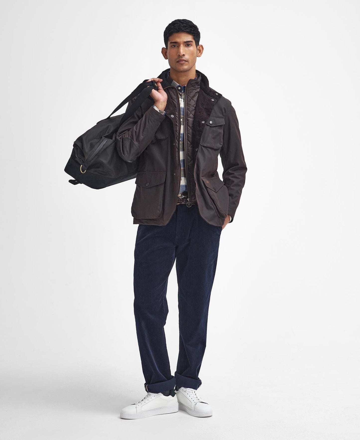 Barbour Ogston Waxed Jacket Rustic - styled
