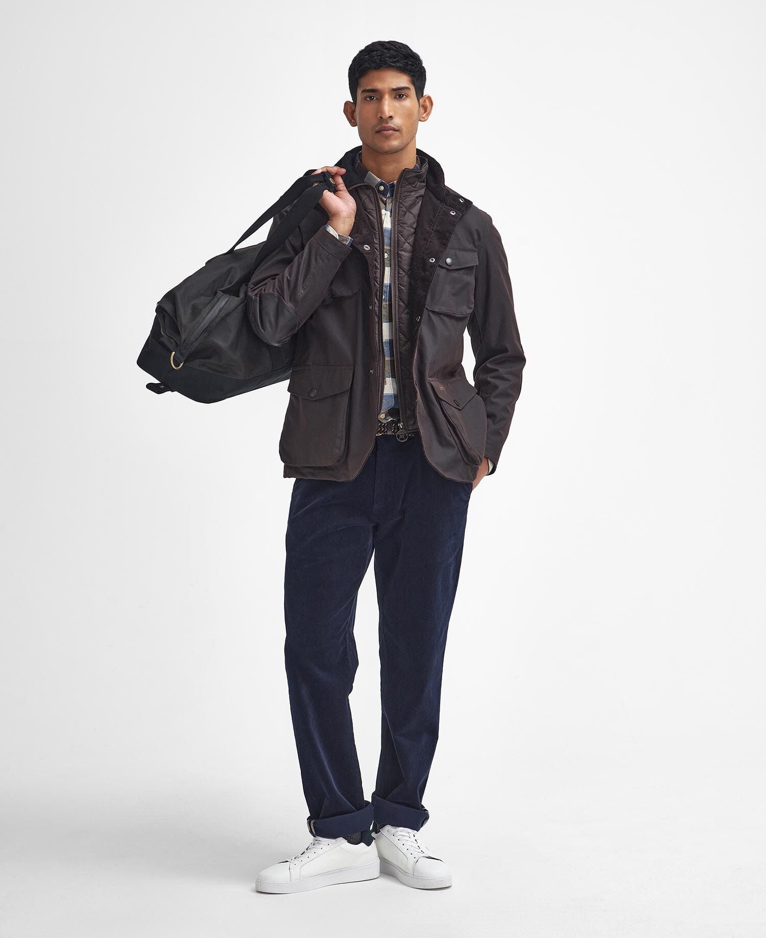Barbour Ogston Waxed Jacket Rustic - styled