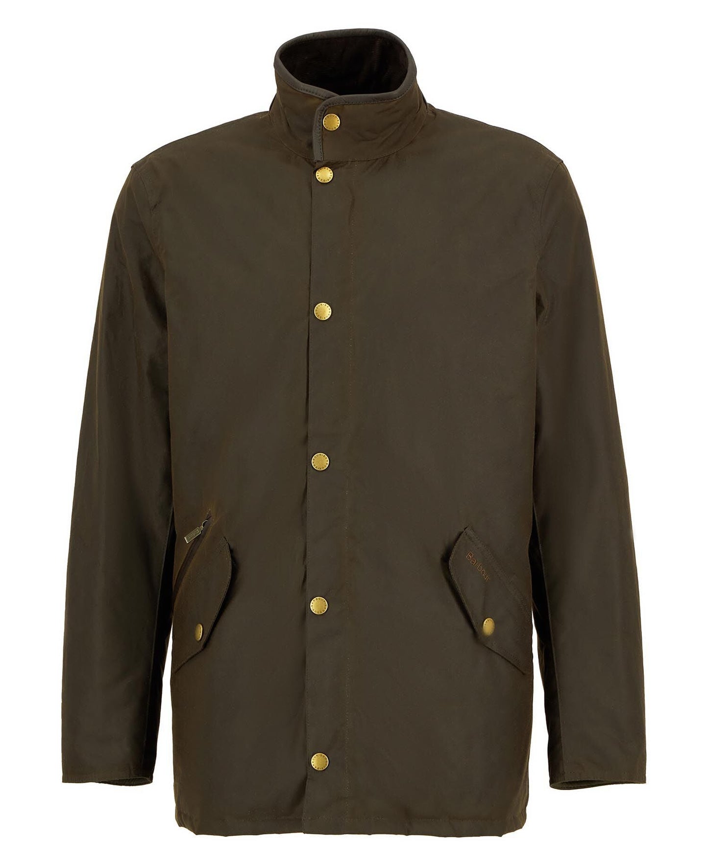 Barbour Prestbury Waxed Jacket Olive - flat