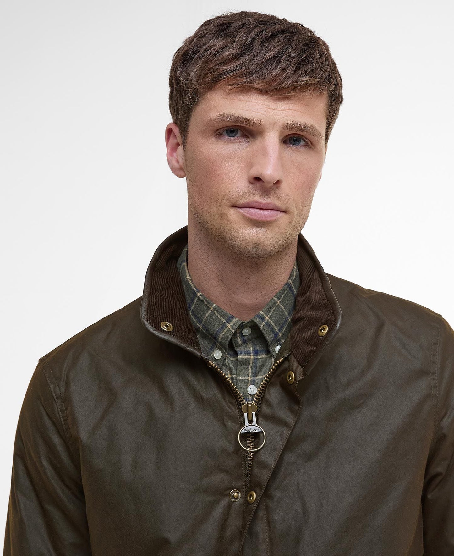 Barbour Prestbury Waxed Jacket Olive - detail