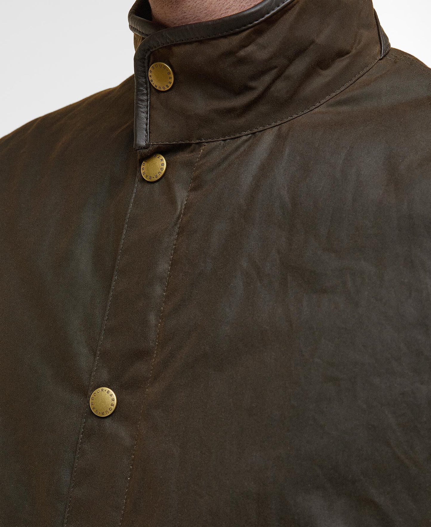 Barbour Prestbury Waxed Jacket Olive - detail