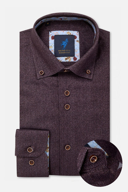 Benetti Marty Textured Shirt BORDEAUX MartyBordo01
