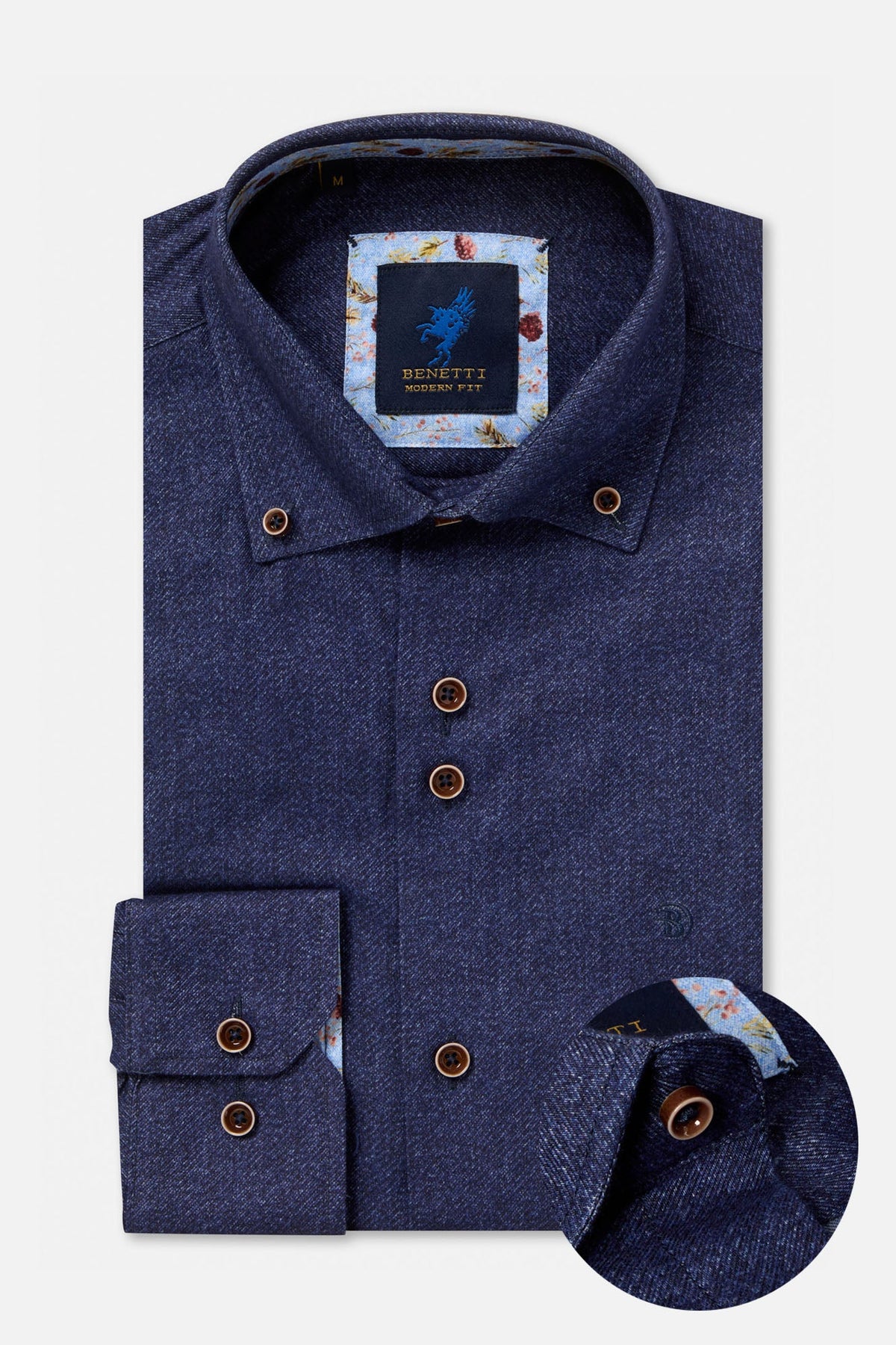 Benetti Marty Textured Shirt INDIGO MartyIndigo01