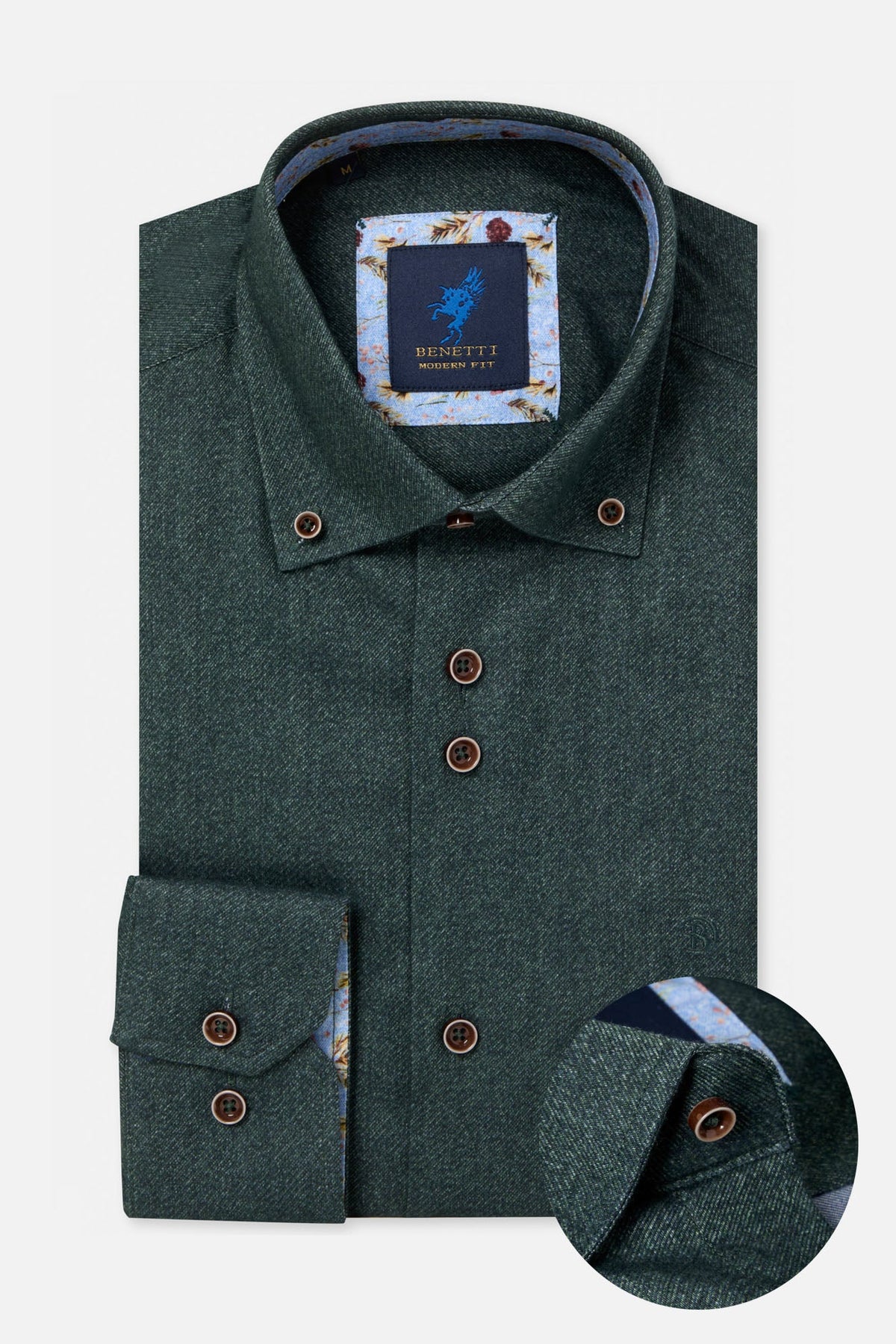 Benetti Marty Textured Shirt SAGE MartySage01
