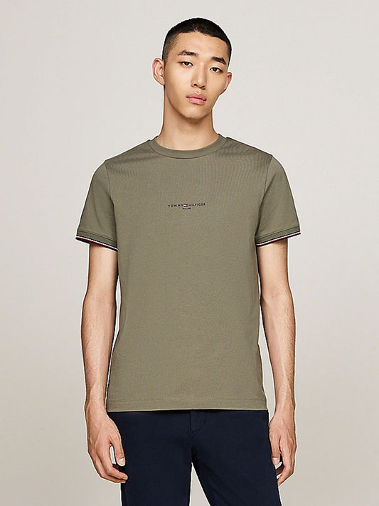 Tommy Hilfiger Slim Jersey Tipped T-Shirt - Green Mw0mw32584pli-1