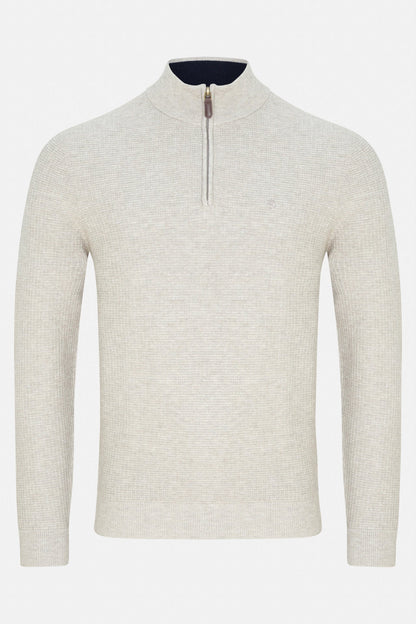 Benetti Oliver Quarter-Zip Knit STONE Oliver_QZip_Stone_01