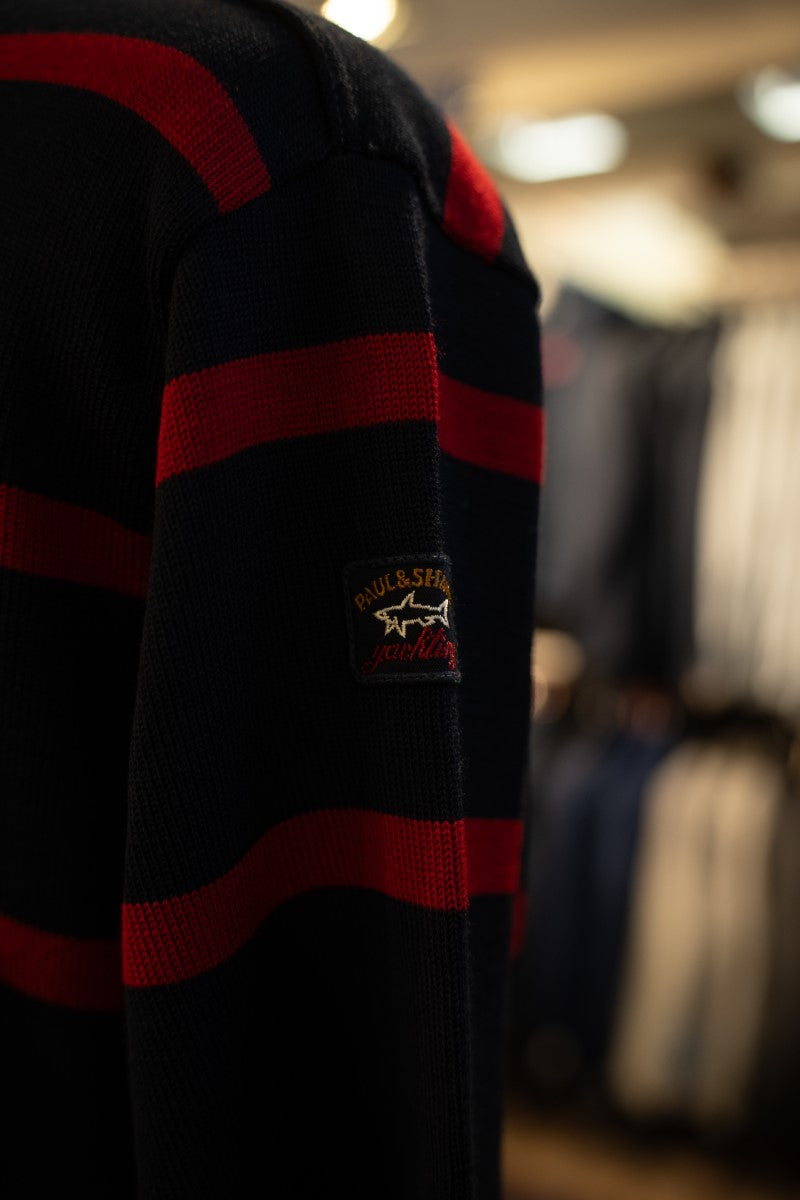 Paul & Shark C-Nec Sweater C0p1031 - RED STRIPE RylesWebsiteProductPhoto-019