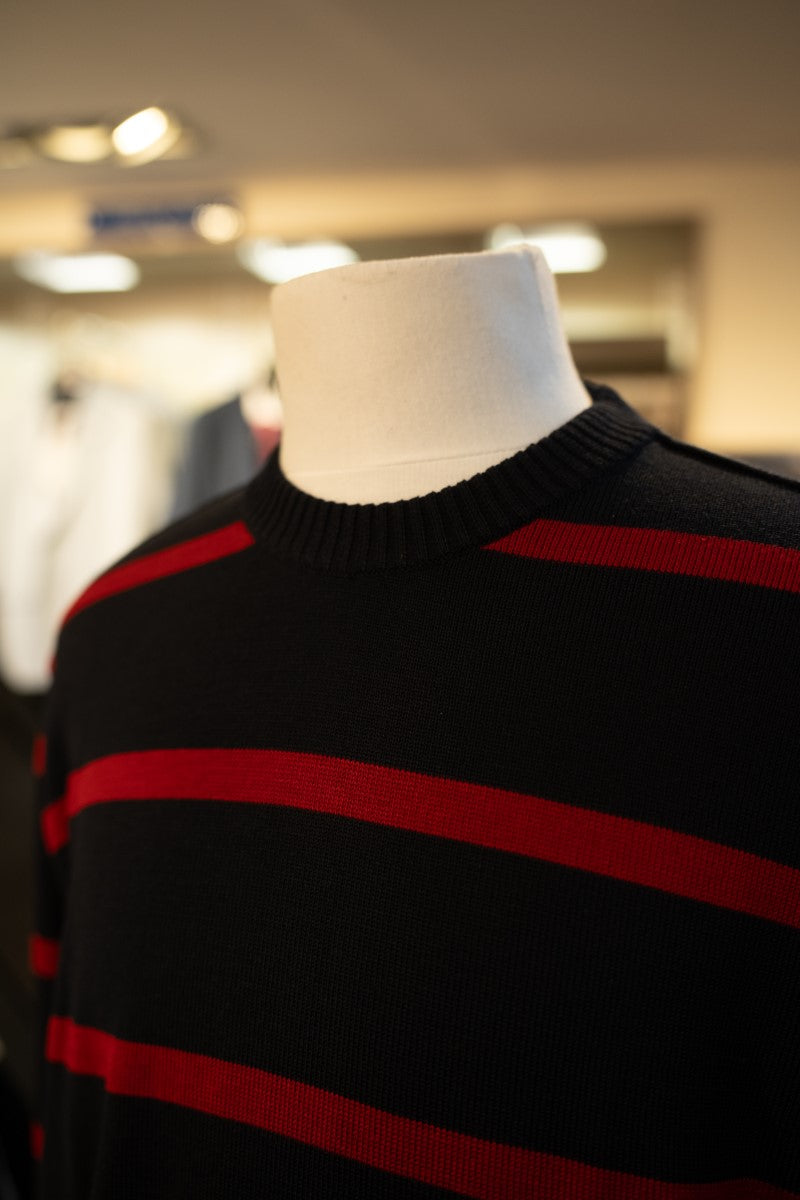 Paul & Shark C-Nec Sweater C0p1031 - RED STRIPE RylesWebsiteProductPhoto-021