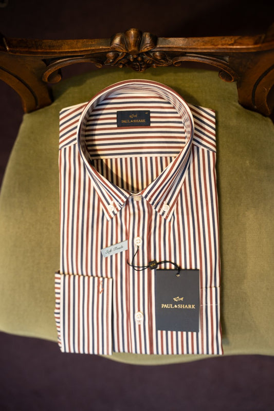 Paul & Shark Long Sleeve Shirt 15313051 -Red/Blue Stripe RylesWebsiteProductPhoto-122