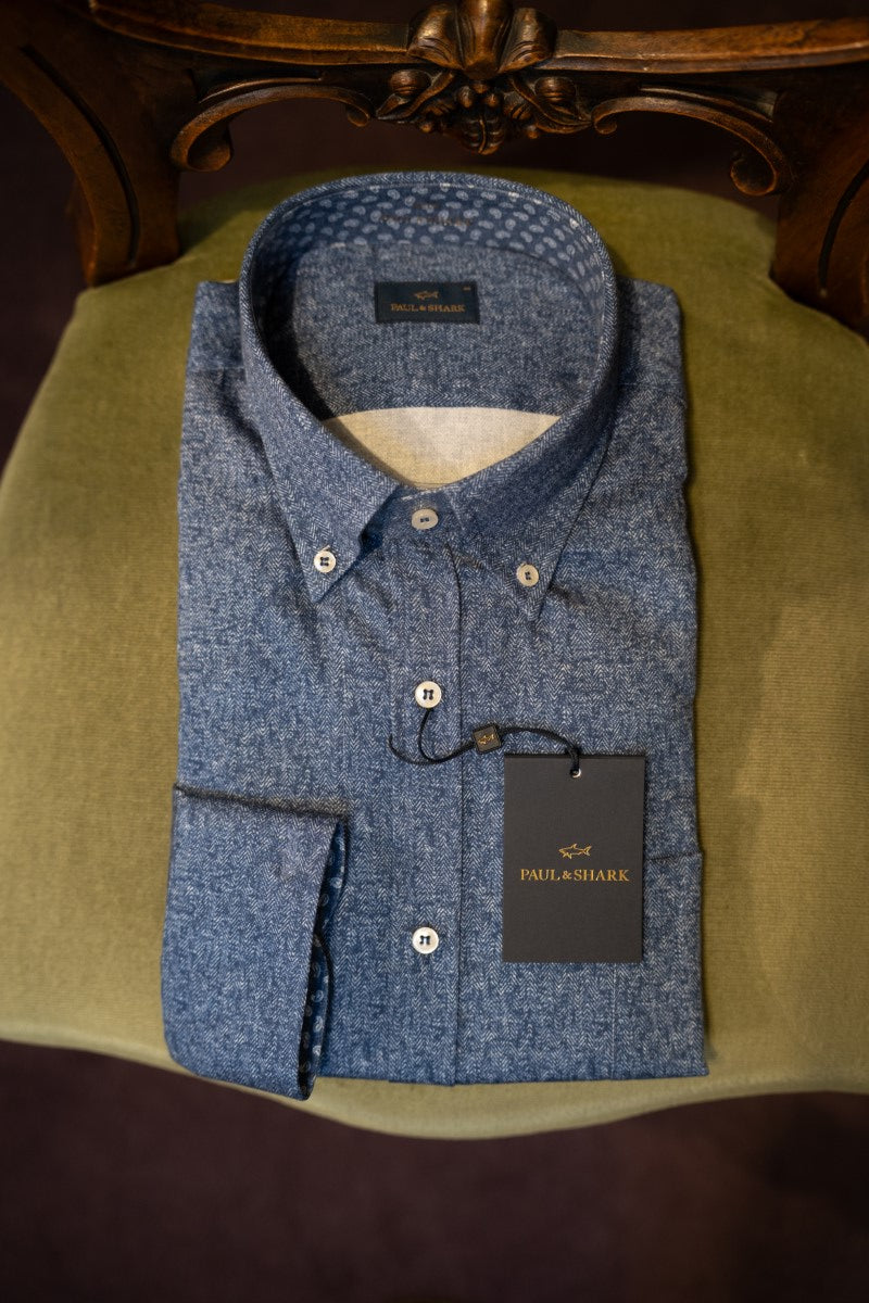 Paul & Shark Long Sleeve cotton Shirt 15313059 g36-BLUE RylesWebsiteProductPhoto-142