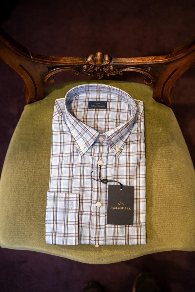Paul & Shark Long Sleeve Cotton shirt 14313021 - Blue RylesWebsiteProductPhoto-150