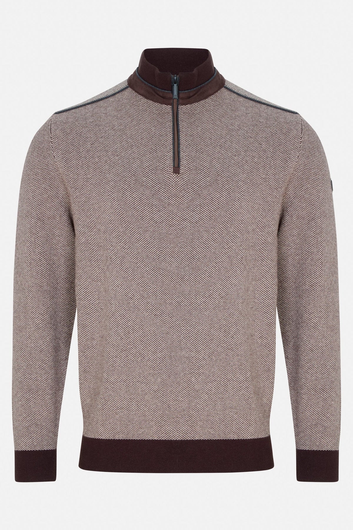 Benetti Troy Quarter-Zip Knit BROWN Troy_QZip_Brown_01