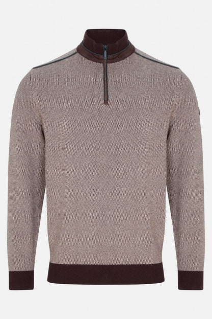 Benetti Troy Quarter-Zip Knit BROWN Troy_QZip_Brown_01