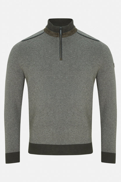 Benetti Troy Quarter-Zip Knit FOREST Troy_QZip_Forest_01