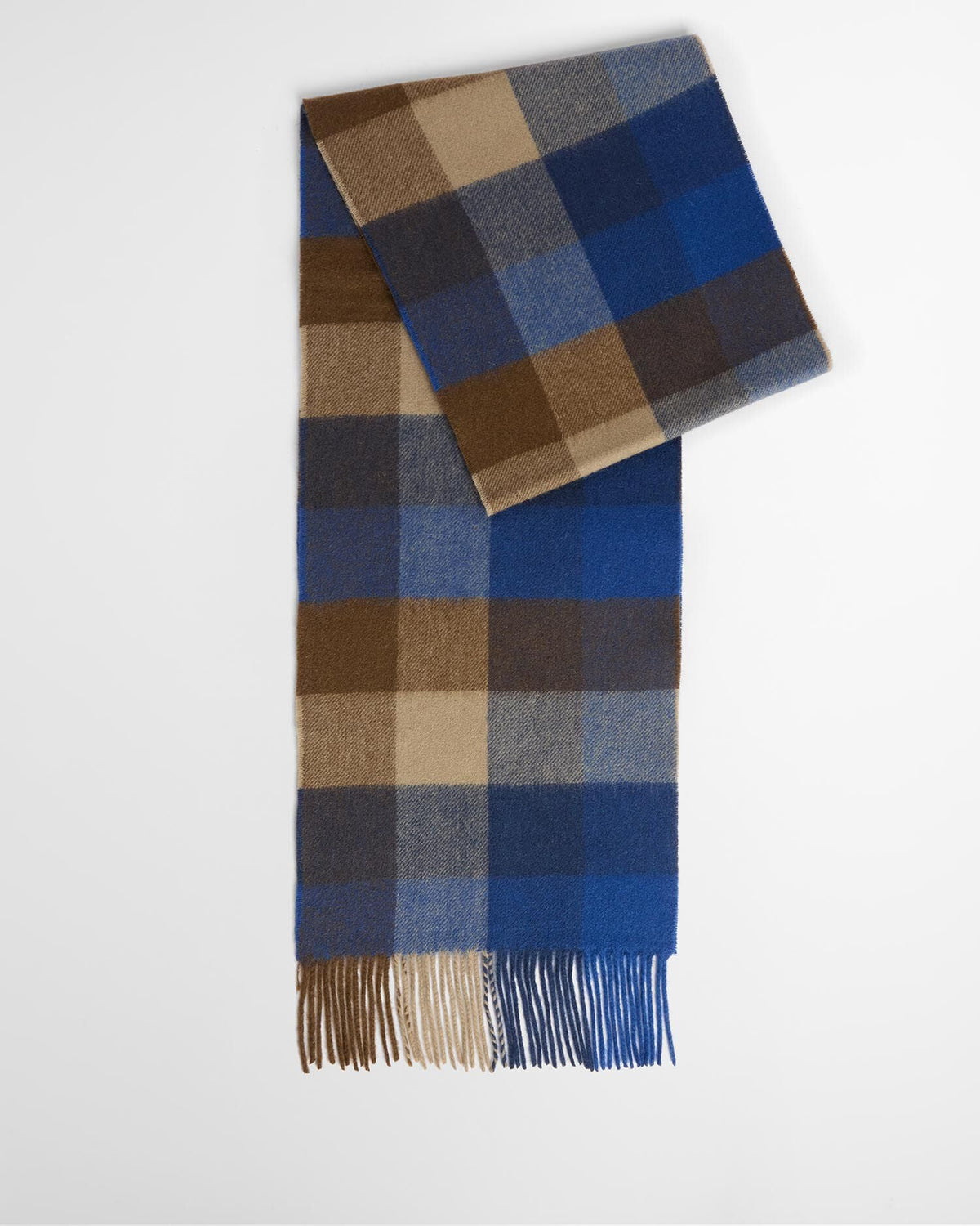 Barbour Large Tattersall Lambswool Scarf - Navy Mix USC0005NY91_01front