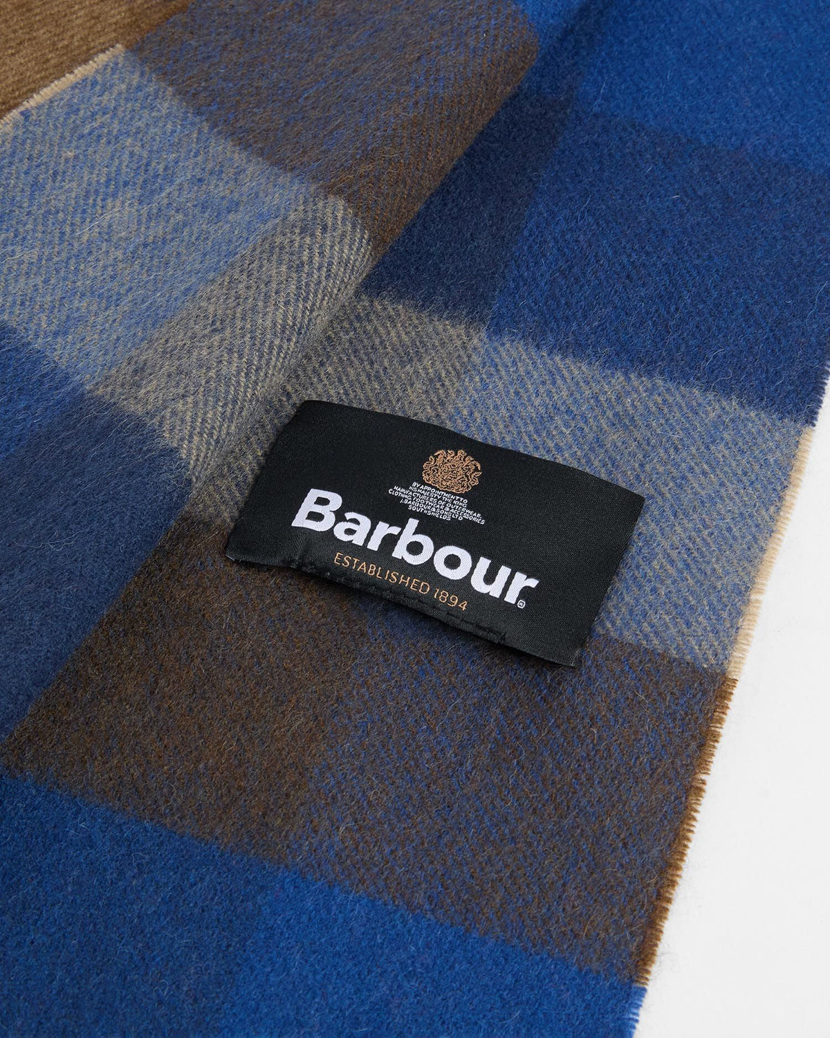 Barbour Large Tattersall Lambswool Scarf - Navy Mix USC0005NY91_04back