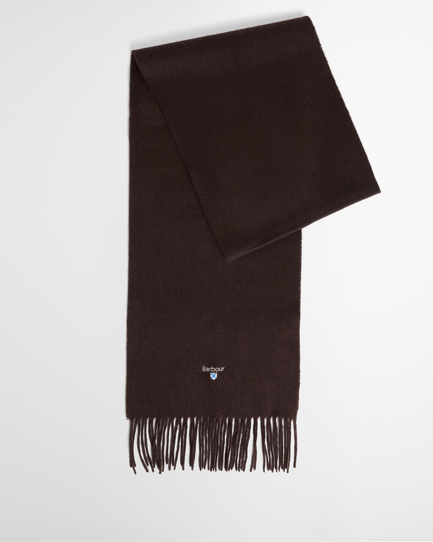 Barbour Plain Lambswool Scarf in Rust - front