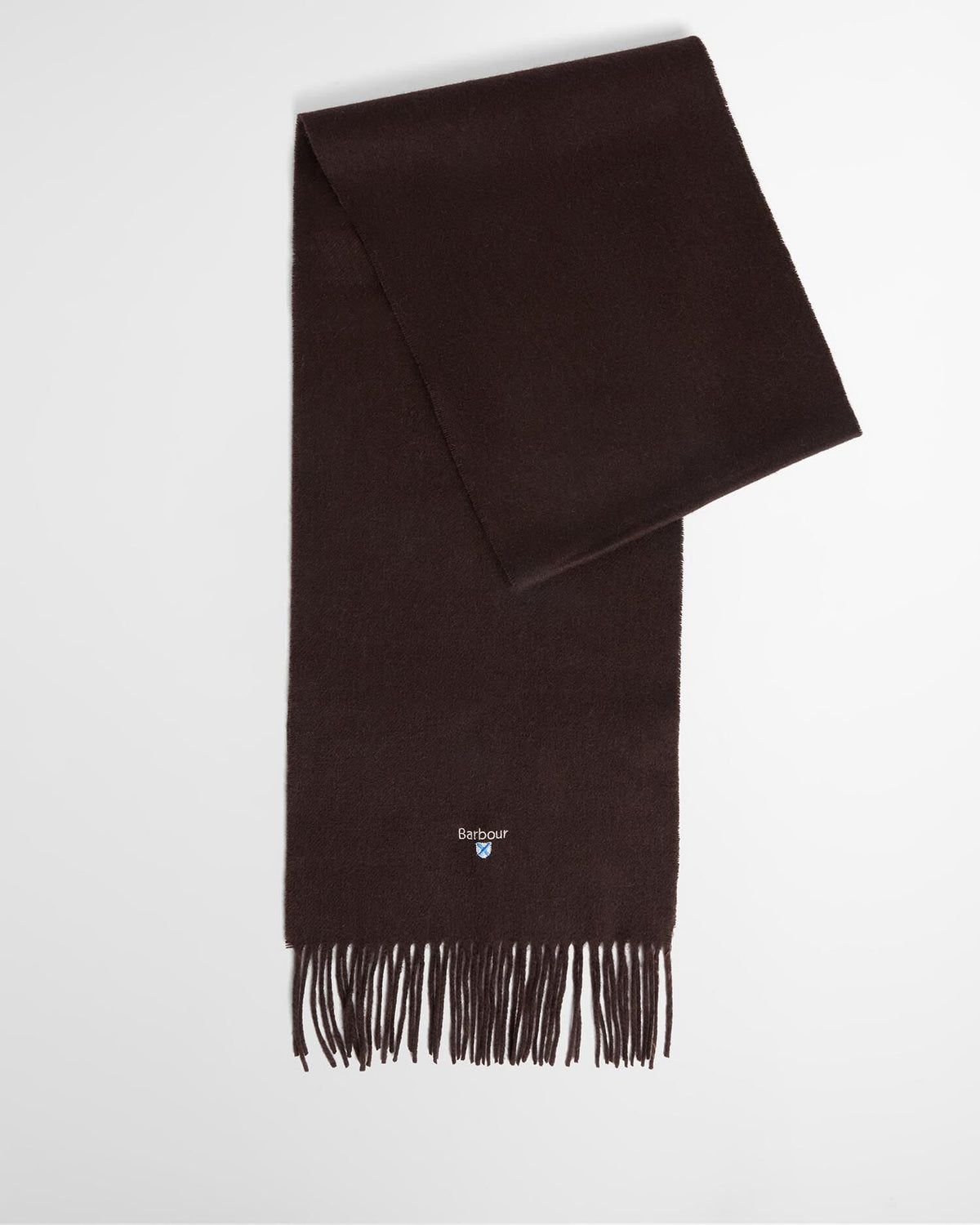 Barbour Plain Lambswool Scarf in Rust - front