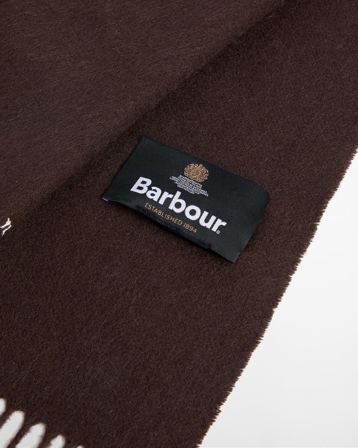 Barbour Plain Lambswool Scarf in Rust - back