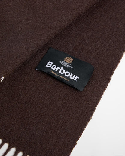 Barbour Plain Lambswool Scarf in Rust - back